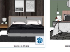 Top 5 thiết kế giường ngủ sang trọng fie sketchup