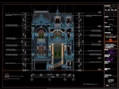 Trọn bộ bản vẽ biệt thự lâu đài 3 tầng 1 hầm kích thước 10x20m gồm: KT+KC+M&E