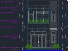 Trọn bộ bản vẽ nhà phố 2 tầng KT 5.4x14m gồm: KT+KC+M&E kèm phối cảnh 3dmax