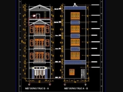 Trọn bộ bản vẽ thiết kế nhà phố liền kề 5 tầng KT 5.4x15m gồm: KT+KC+dự toán