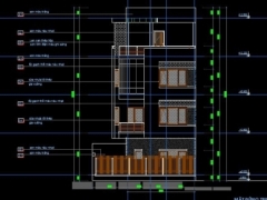 Trọn bộ hồ sơ bản vẽ thiết kế nhà liền kề 4 tầng kích thước 6x14m