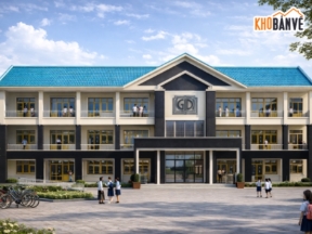 Trường học với quy mô 360 học sinh 13.5mx43m