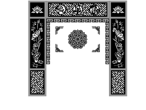Vách thờ hoa sen phúc lộc thọ cnc dxf