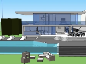 Villa 2 tầng có hồ bơi 22x9m model su