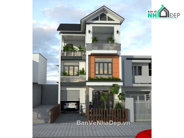 kiến trúc 3 tầng,biệt thự 3 tầng,biệt thự 3 tầng cad,cad biệt thự 3 tầng