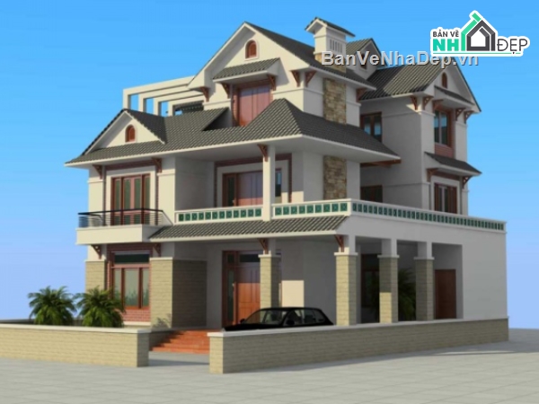 Biệt thự 3 tầng cad,cad biệt thự 3 tầng,file cad biệt thự 3 tầng,biệt thự 3 tầng autocad