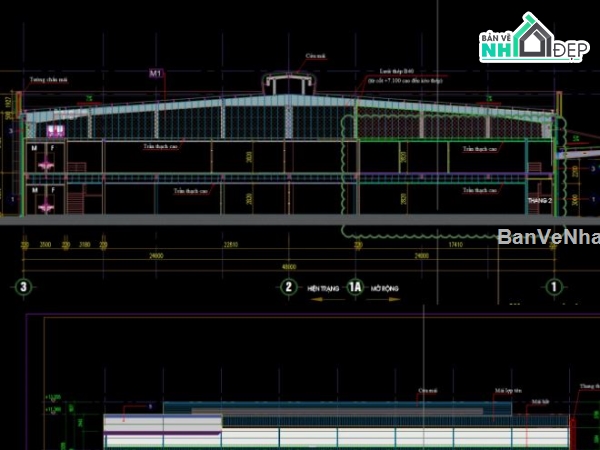 nhà xưởng,bản vẽ nhà xưởng,file cad nhà xưởng