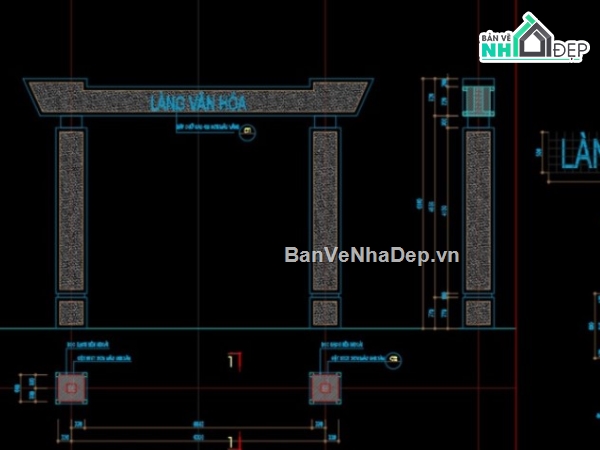 Cổng làng,mẫu thiết kế,mẫu cổng làng văn hóa