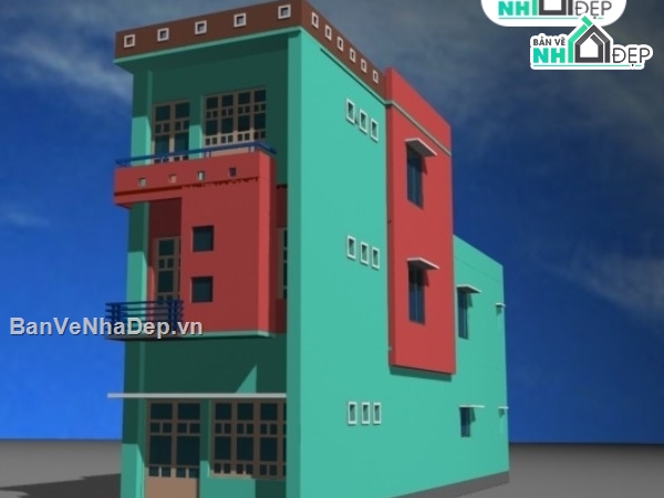 bản vẽ kết cấu,bản vẽ kiến trúc,kết cấu kiến trúc,nhà phố 5x20m