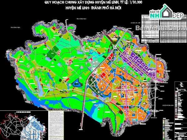 quy hoạch huyện,Quy hoạch huyện Mê Linh,file cad quy hoạch Mê Linh,Quy hoạch chung huyện Mê Linh