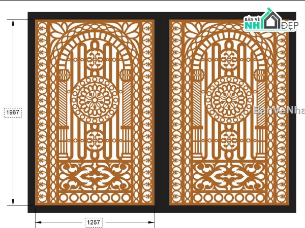 file cnc cổng 2 cánh,mẫu cổng 2 cánh,file cổng 2 cánh