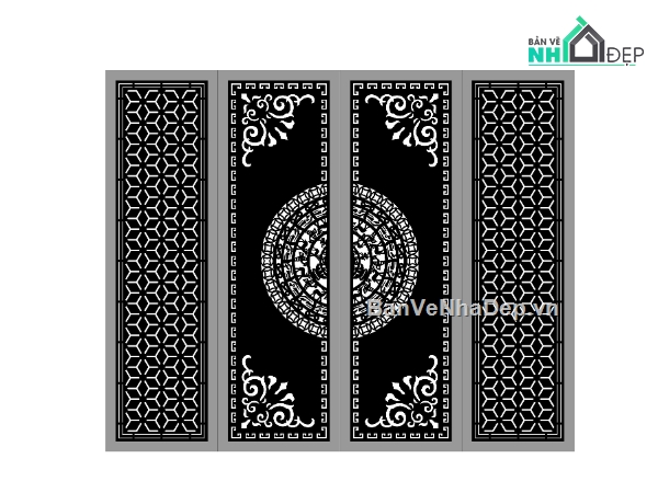 mẫu cổng 4 cánh,file cnc cổng 4 cánh,cnc cổng 4 cánh