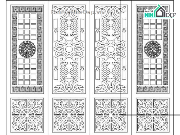 file cnc cổng 4 cánh,mẫu cổng 4 cánh,cnc cổng 4 cánh