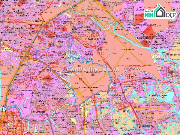 Bản đồ quy hoạch quận 9,Bản đồ quy Quy hoạch,quy hoạch Phường Tăng Nhơn Phú B