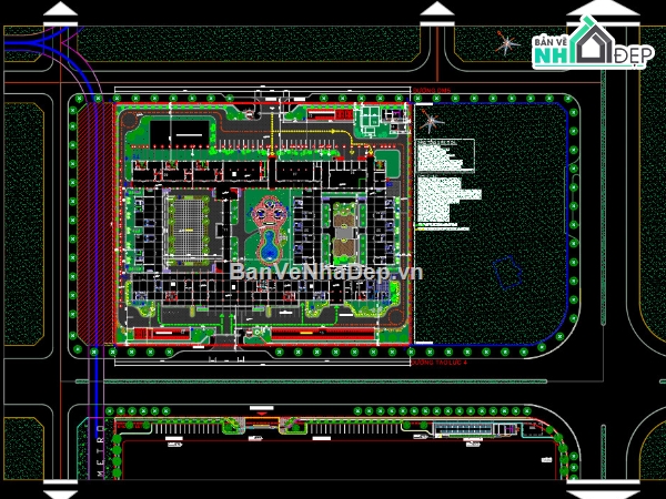 Bản vẽ cad trường mầm non,mầm non,Bản vẽ trường mầm non (full),Bản vẽ