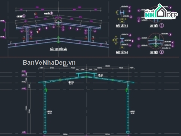 bản vẽ kết cấu,bản vẽ kiến trúc 20x192m,Xưởng mạ kẽm nhúng nóng,kết cấu nhà thép,bản vẽ nhà xưởng mạ kẽm