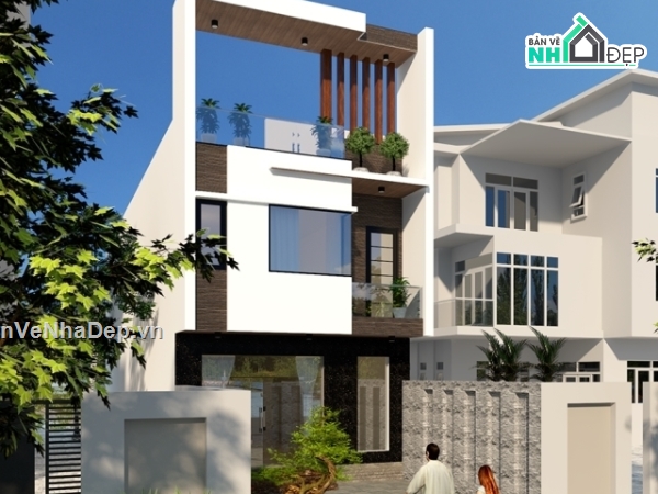 Nhà phố 6x14m,Nhà phố hiện đại,Bản vẽ nhà phố 2 tầng,Nhà phố 2 tầng 6.15x14.12m,thiết kế nhà phố 2 tầng
