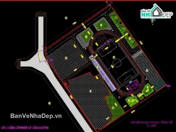 bản vẽ sân thể thao,công trình thể thao,thiết kế bản vẽ thi công,file cad sân vận động miễn phí