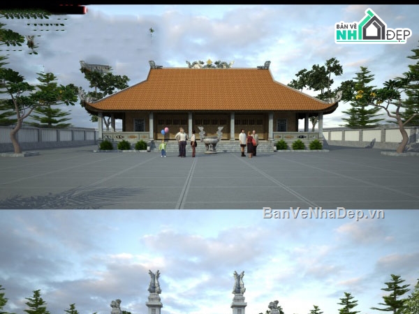 Bản vẽ Đình,đình,cad đình làng