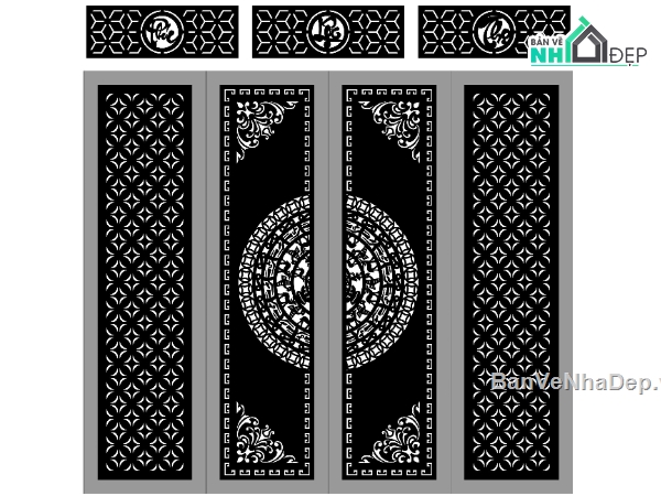 phúc lộc thọ,File cổng 4 cánh,cổng phúc lộc thọ
