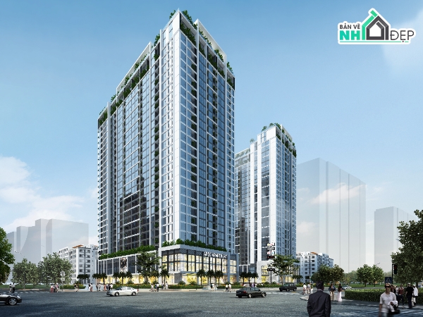 cad chung cư,Bản vẽ full chung cư,bản vẽ cad nhà cao tầng,chung cưa kết hợp văn phòng