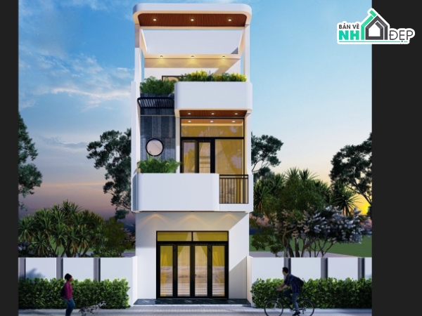 mẫu nhà 2 tầng 1 tum,nhà phố hiện đại,nhà phố 2 tầng