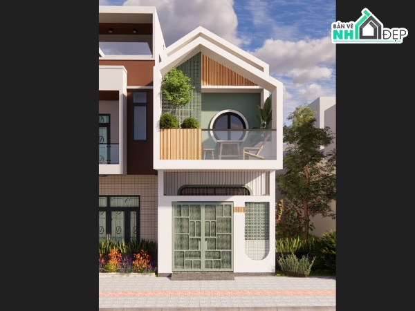 nhà phố 2 tầng,bản vẽ nhà phố 2 tầng,thiết kế nhà phố 2 tầng