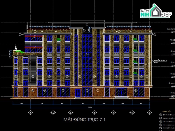 nhà ở 5 tầng,bản vẽ nhà ở 5 tầng,nhà ở cán bộ,bản vẽ nhà ở cán bộ
