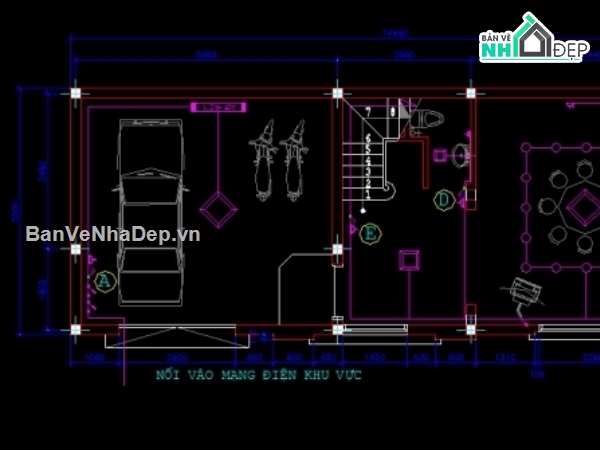 sơ đồ hệ thống điện,điện nhà 4 tầng,bản vẽ điện nhà phố