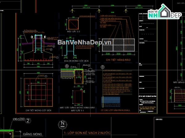 Pickleball,sân Pickleball,bản vẽ sân Pickleball