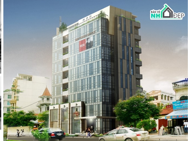 kiến trúc văn phòng,tòa nhà văn phòng,kiến trúc tòa nhà,bản vẽ cad tòa văn phòng