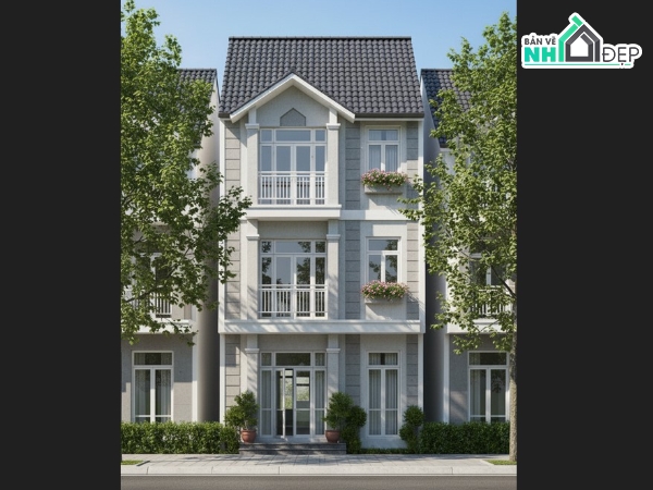 mẫu nhà phố 3 tầng,bản vẽ cad nhà phố,thiết kế nhà phố,kiến trúc nhà phố