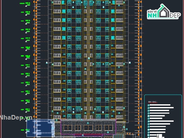 bản vẽ chung cư 17 tầng,thiết kế chung cư cao tầng,hồ sơ thiết kế chung cư