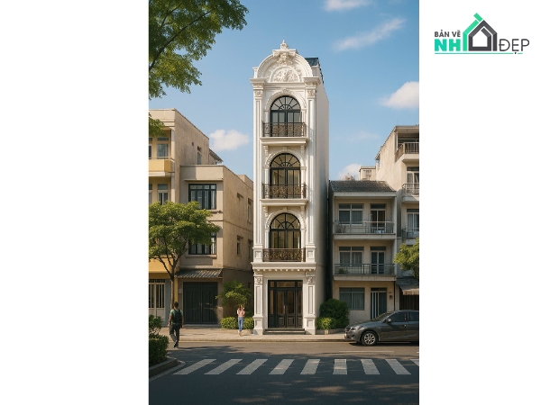 Cải tạo nhà phố đẹp,Bản vẽ cải tạo nhà phố đẹp,Bản vẽ nhà phố tân cổ điển