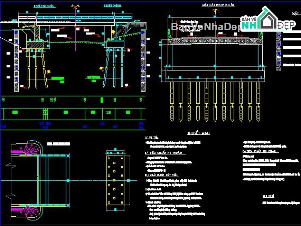 phương án cầu,cầu cống,lập phương án cầu,bản vẽ cầu nhịp 15m