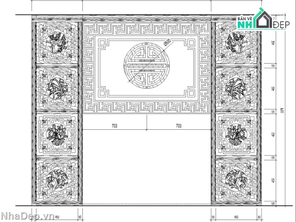 Phòng thờ,CNC tứ quý,file cad phòng thờ,file CNC phòng thờ,vách ngăn cnc đẹp,hoa văn tứ quý