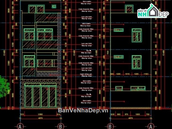 Mẫu nhà phố 5x20m,nhà phố 3 tầng,nhà dân 3 tầng 1 tum,kiến trúc nhà 3 tầng 1 tum,kiến trúc 3 tầng 1 tum