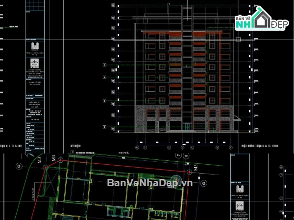 tòa nhà 10 tầng,file cad tòa nhà 10 tầng,tòa nhà 10 tầng file cad,bản vẽ tòa nhà 10 tầng