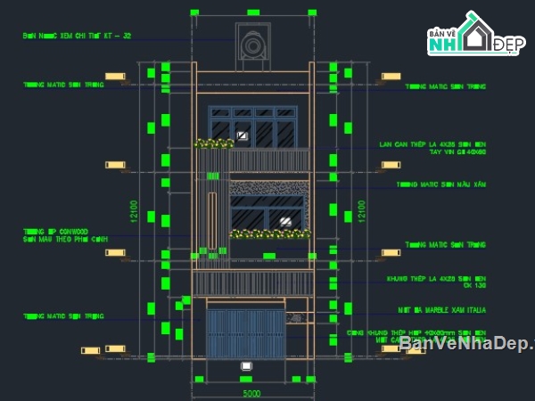 Bản vẽ nhà phố,nhà phố 3 tầng,Bản vẽ