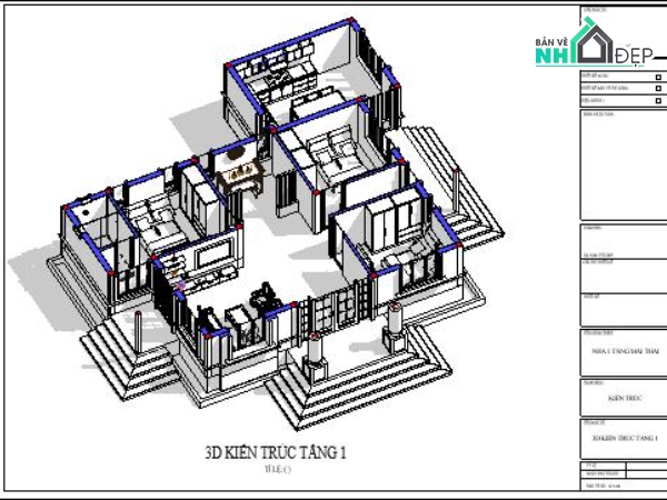 Bản vẽ kiến trúc Nhà,kiến trúc mái thái,mái thái,Nhà thái,kiến trúc một tầng