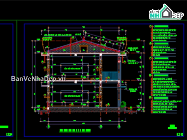 kiến trúc nhà 2 tầng,cad mẫu nhà,File cad