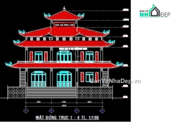 Bản vẽ,kiến trúc bản vẽ,đầy đủ từ kiến trúc,Chùa tịnh xá,autocad,bản vẽ kiến trúc
