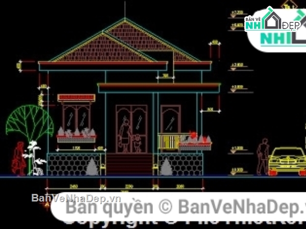 Bản vẽ nhà 1 tầng,nhà cấp 4,mẫu nhà cấp 4,nhà cấp 4 đẹp