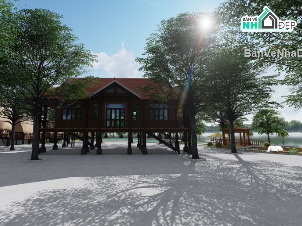 nhà vườn,thiết kế nhà vườn,Bản vẽ thiết kế nhà vườn