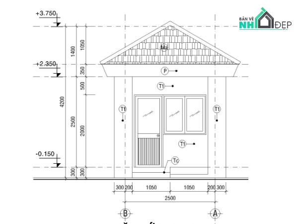 Bản vẽ nhà bảo vệ,Nhà bảo vệ,Bản vẽ nhà bảo vệ 3.1x3.1m,file cad nhà bảo vệ