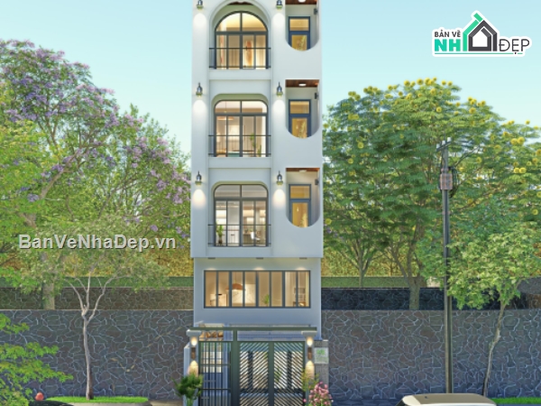 nhà 4 tầng,Bản vẽ nhà 4 tầng,thiết kế nhà 4 tầng