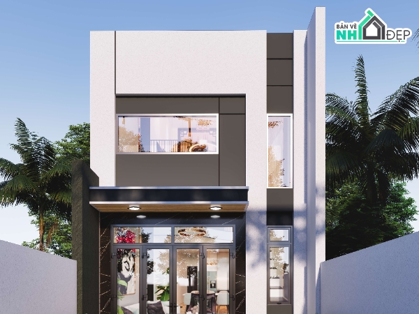 nhà gác lững 5x14m,nhà 1 tầng 1 lững,nhà 5x14m