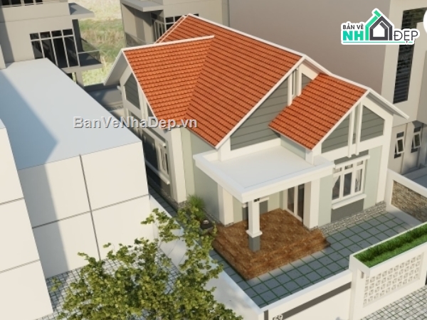 mẫu biệt thự phố 1 tầng,thiết kế nhà phố 1 tầng,file cad nhà phố 1 tầng,bản vẽ nhà 1 tầng