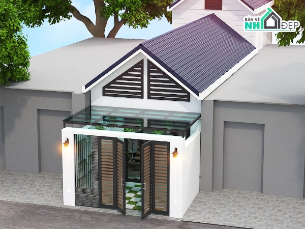 bản vẽ nhà 1 tầng,file cad nhà phố,bản vẽ nhà