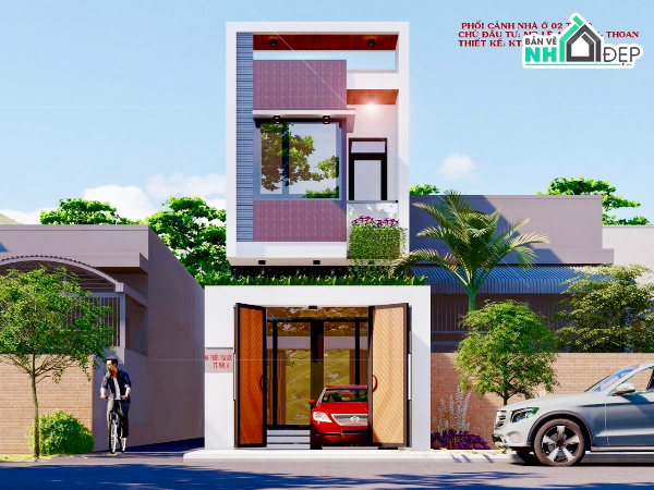 Nhà phố 02 tầng,2 tầng,Nhà phố 2 tầng,Nhà phố 2 tầng 4x17m